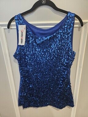 PrettyGuide shimmer blue sequin sparkle tank top.  New with tag. Size XXL